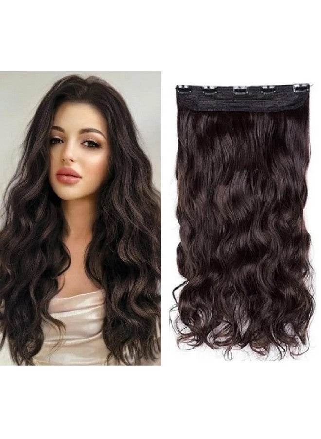 MoonEyes Women'S Natural Brown Curly/Wavy Hair Extensions In 5 Clip - Image 1