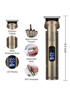 Hatteker Hatteker Professional Hair Clippers for Men Beard Trimmer Clippers and Trimmer Set Waterproof T-Blade Trimmer Cordless Grooming Kit Nose Body Hair Trimmer Barber Clippers Hair Cutting Kit  - Image 3