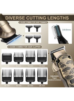 Hatteker Hatteker Professional Hair Clippers for Men Beard Trimmer Clippers and Trimmer Set Waterproof T-Blade Trimmer Cordless Grooming Kit Nose Body Hair Trimmer Barber Clippers Hair Cutting Kit  - Image 5