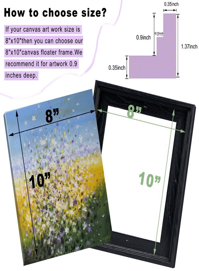 YIVIVEN 11x14 Canvas Floater Frame for 0.6-0.9" Deep Canvas Painting,Black - Image 3