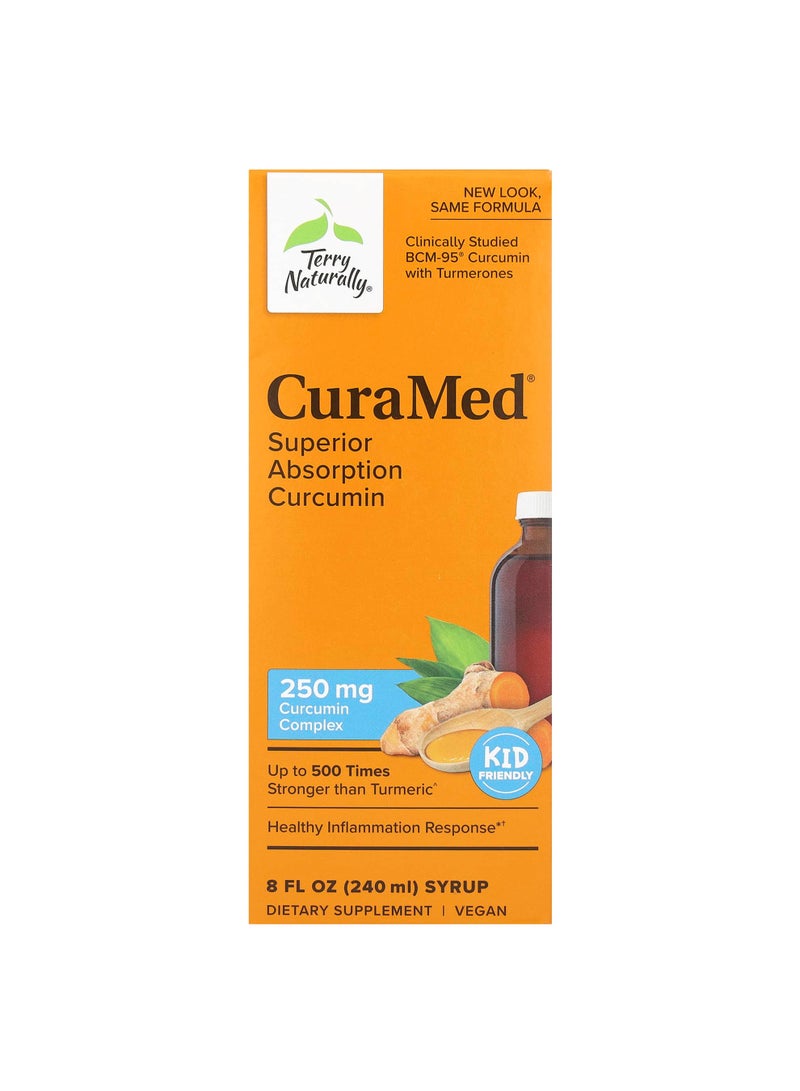 CuraMed Syrup, Superior Absorption Curcumin, 250 mg, 8 fl oz (240 ml)