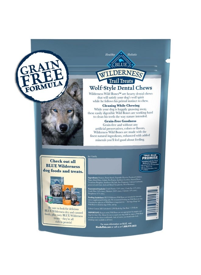 Blue Buffalo Wilderness Trail Treats Wild Bones Large Dental Chews, Grain-Free Dog Bones For Large Dogs Made with Natural Ingredients, 10-oz Bag - Image 2
