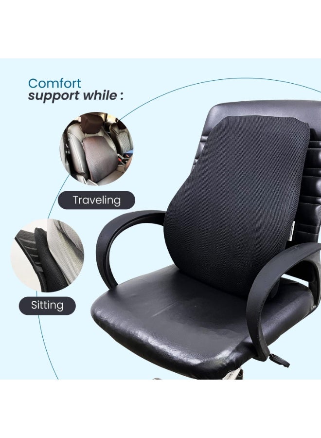 Memory Foam Lumbar Support Cushion with Cooling Gel, Ventilated Back Support Pillow for Office Chair, Car Seat & Home, Ergonomic Lower Back Cushion for Comfortable Sitting - Image 5