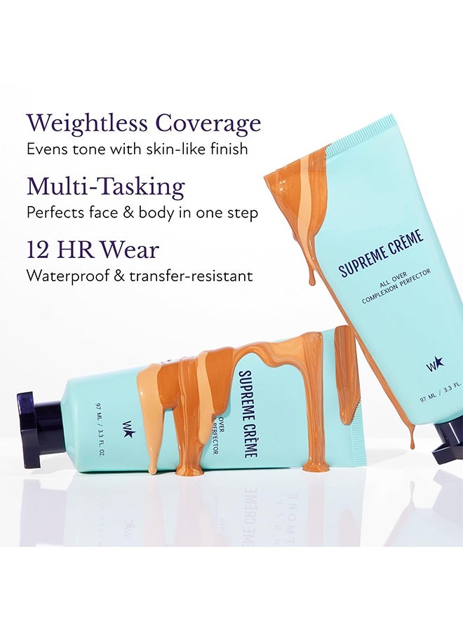 W Supreme Creme All - Over Complexion Perfector – Long-Lasting CC Cream Foundation - Waterproof & Transfer-Resistant Skin Tint - 97ml (Light) - Image 2