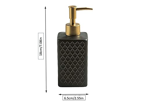 FabSeasons Ceramic Soap Dispenser with Rose Gold top for Kitchen/Bathroom, Ideal Bathroom Accessory, Practical & Decorative Tabletop Soap Dispenser, 360ML (Black) - Image 3
