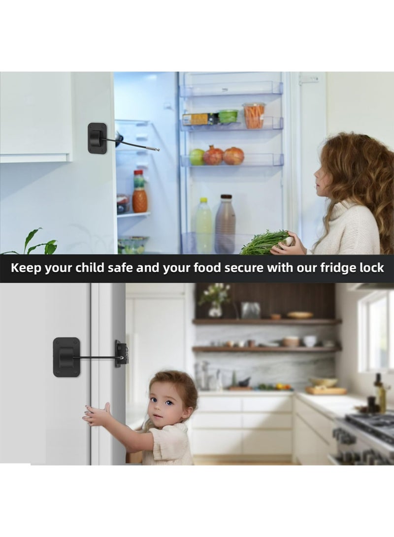 Refrigerator Lock - Upgraded Combination Lock for Kids' Safety, Black - Image 3