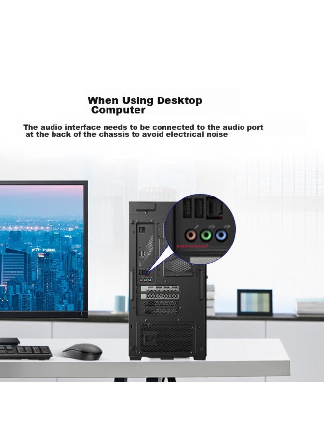 SAST Xianke Microphone, Computer Gooseneck Microphone, Wired Desktop Computer Laptop, Desktop Online Class, Video Conference, Gaming, Voice Recording Round Hole 039 - Image 1