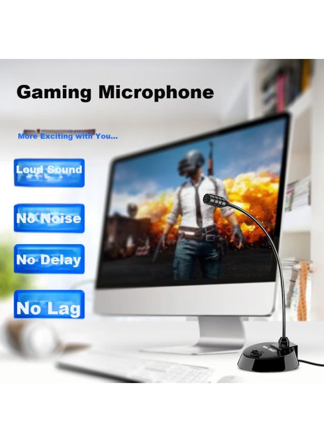 SAST Xianke Microphone, Computer Gooseneck Microphone, Wired Desktop Computer Laptop, Desktop Online Class, Video Conference, Gaming, Voice Recording Round Hole 039 - Image 4