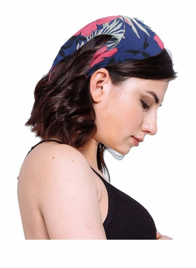 إسكدنيا 3 قطع رباط رأس مرن مزخرف بالورود للسيدات، إكسسوارات للبنات، أربطة رأس ناعمة وقابلة للتمدد، باندانا بوهو، أوشحة للبنات. - Image 3