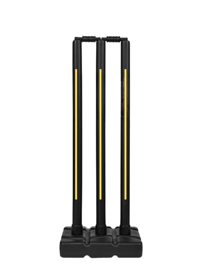 Encanto Xylofit Cricket Stumps with Stand | Plastic | Wickets for Cricket | Standard Wickets for Cricket Ground | Match, Tournament Stump with Stand & Bails - Image 2