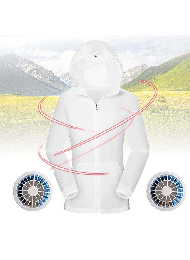 إسكدنيا Air Conditioning Clothes Fan Cooling Jacket Outdoor High Temperature Protection(white L) - Image 5