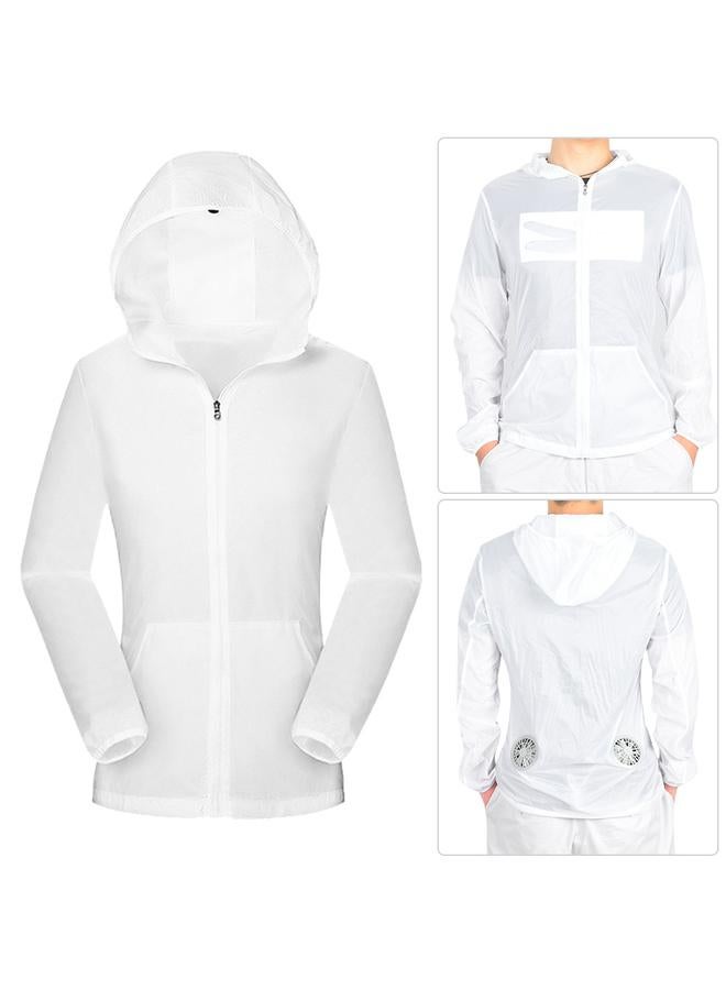 إسكدنيا Air Conditioning Clothes Fan Cooling Jacket Outdoor High Temperature Protection(white L) - Image 4
