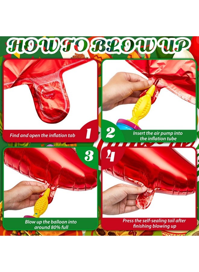 Lewtemi 12 Pcs Chili Cook Off Balloons Decorations Novelty Inflatable Chili Balloons Chili Shaped Foil Balloon Chili Pepper Decorations For Mexican Fiesta - Image 4