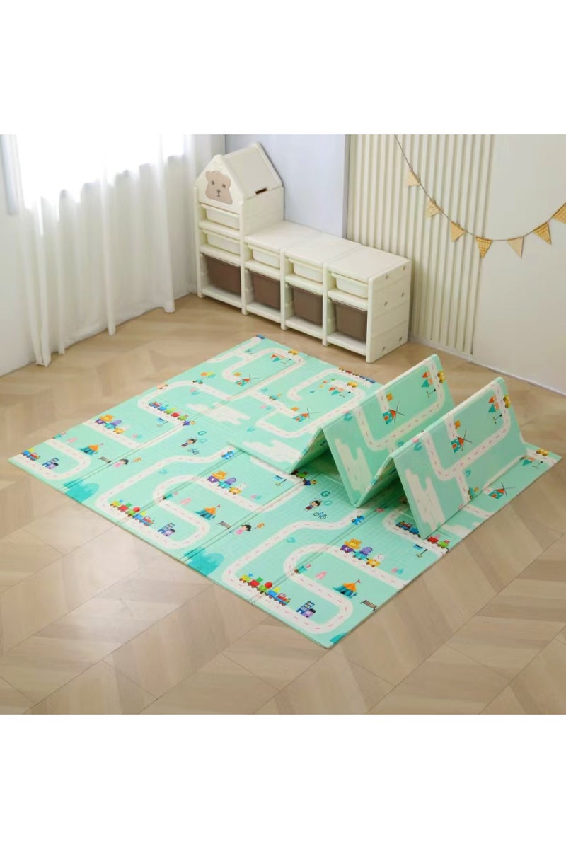 ماماتونس سجادة لعب للأطفال كبيرة الحجم 200 × 180 × 1.5 سم، مصنوعة من إسفنج سميك للغاية ومقاوم للماء، سجادة زحف مزدوجة الجوانب للأطفال، سجادة أرضية غير سامة - Image 1