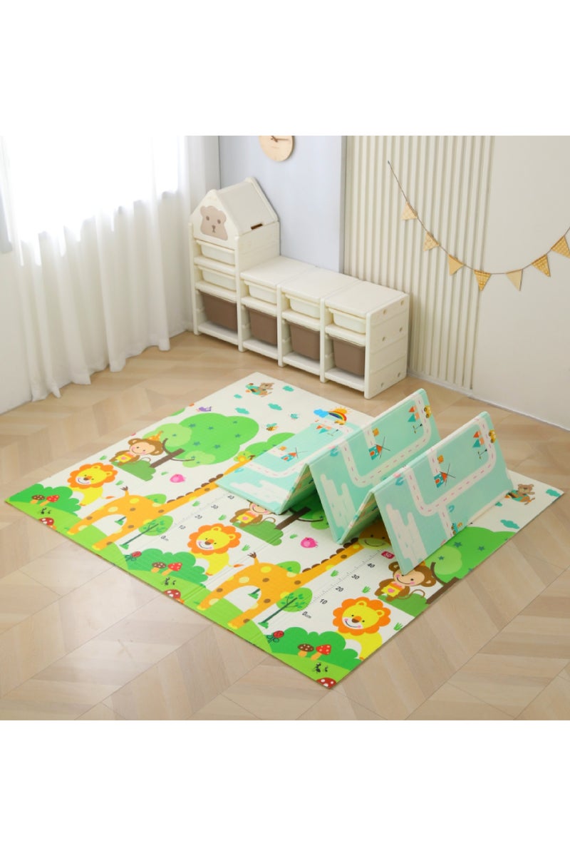 ماماتونس سجادة لعب للأطفال كبيرة الحجم 200 × 180 × 1.5 سم، مصنوعة من إسفنج سميك للغاية ومقاوم للماء، سجادة زحف مزدوجة الجوانب للأطفال، سجادة أرضية غير سامة - Image 2