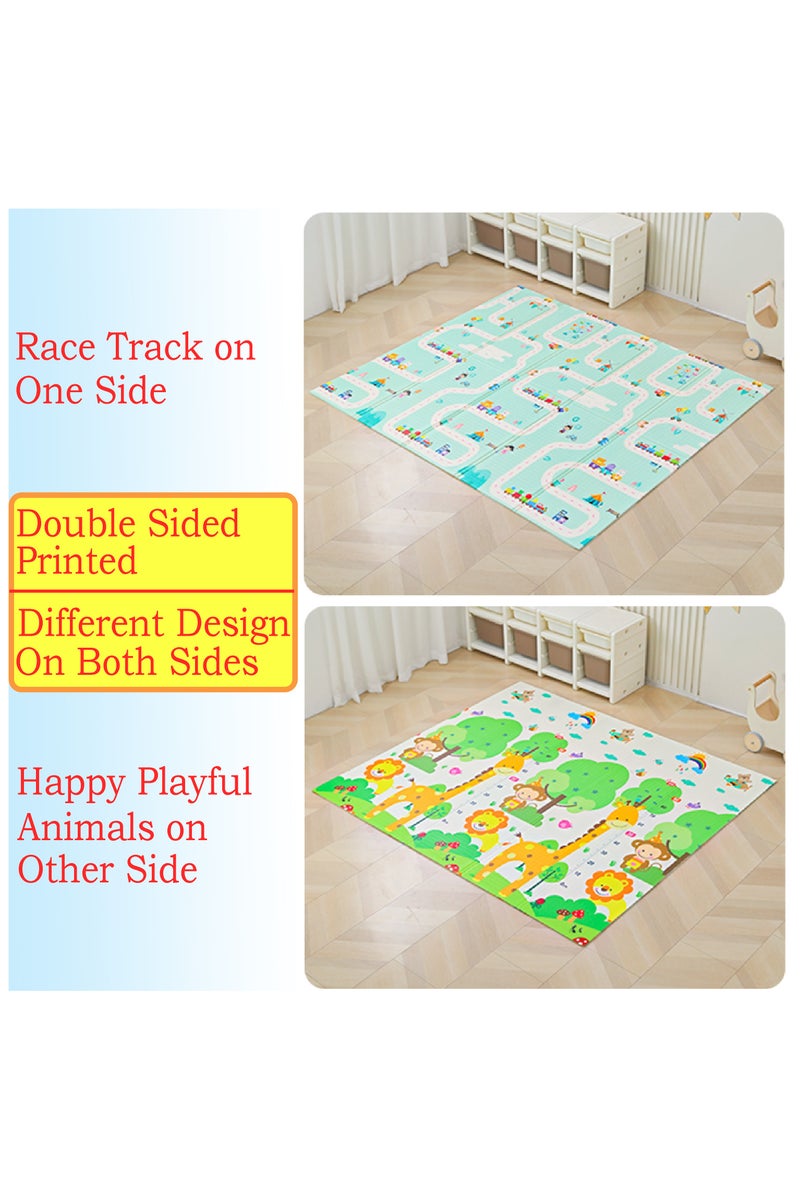 ماماتونس سجادة لعب للأطفال كبيرة الحجم 200 × 180 × 1.5 سم، مصنوعة من إسفنج سميك للغاية ومقاوم للماء، سجادة زحف مزدوجة الجوانب للأطفال، سجادة أرضية غير سامة - Image 3