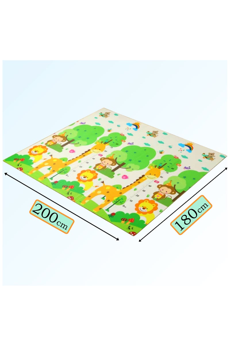 ماماتونس سجادة لعب للأطفال كبيرة الحجم 200 × 180 × 1.5 سم، مصنوعة من إسفنج سميك للغاية ومقاوم للماء، سجادة زحف مزدوجة الجوانب للأطفال، سجادة أرضية غير سامة - Image 4