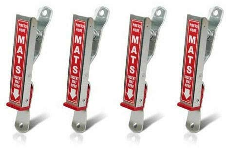 HI-TECH Car Wash Mat Clamps, Floor Mat Holders are Available in 6 Colors (4 Pack) (Red) - Image 1