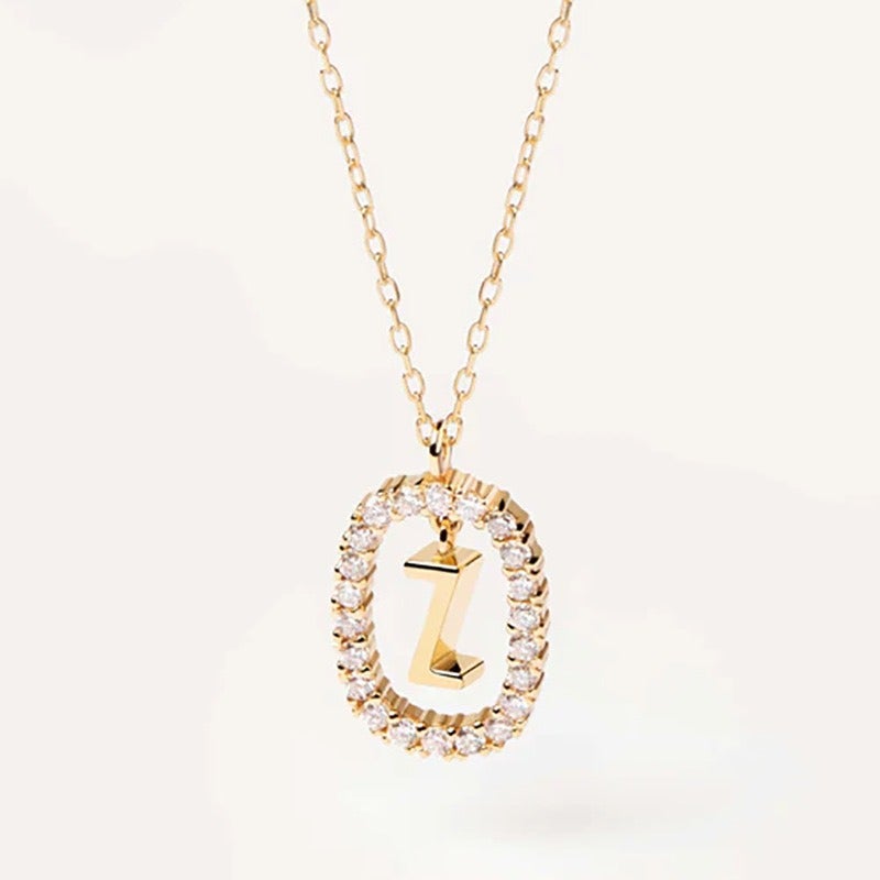 Spanish Style Gold Initial Pendant Necklace for Women, French Niche Design, Light Luxury High-End Letter Necklace