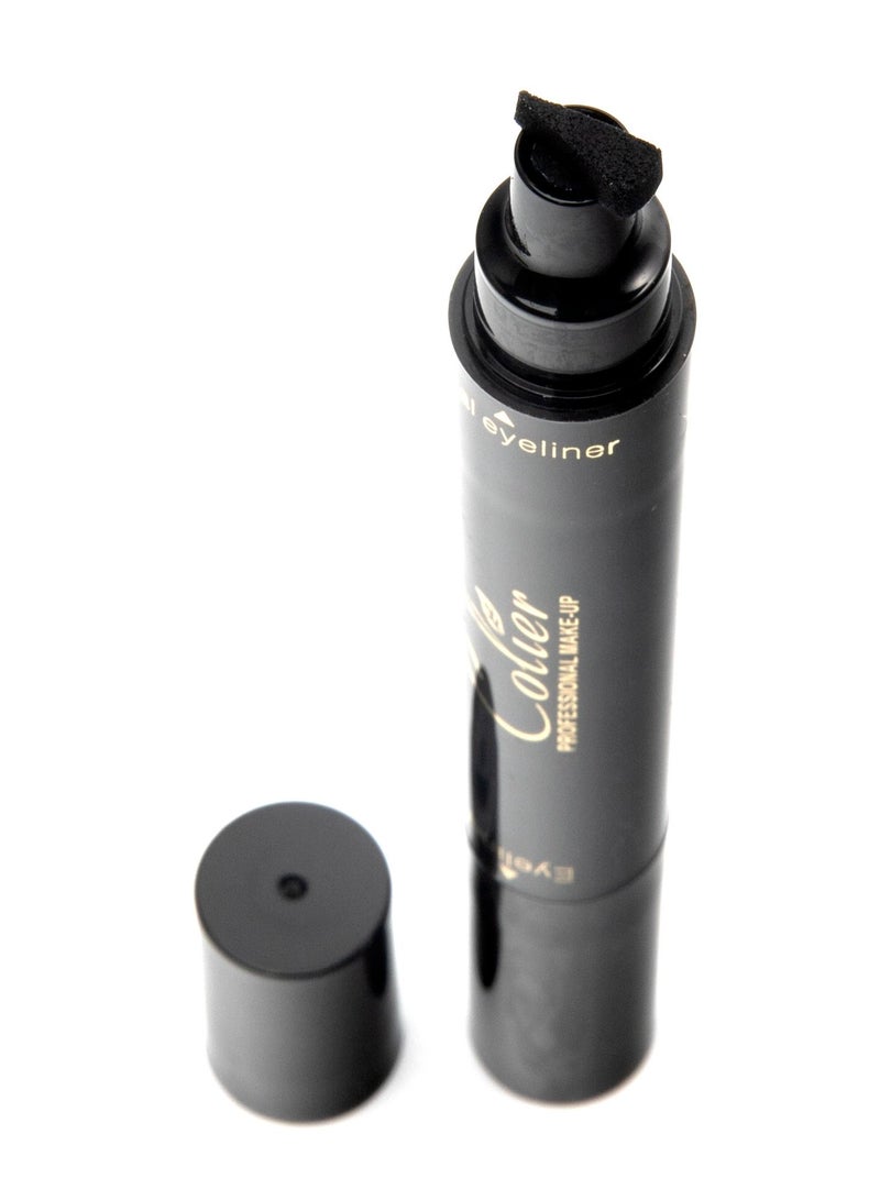 كحل محدد للعين مزدوج الطرفين مع طرف برأس سميك أسود - Image 2