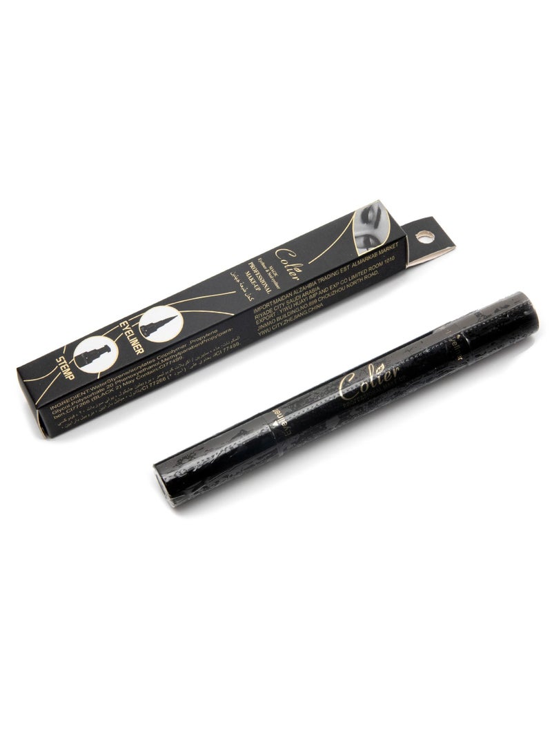 كحل محدد للعين مزدوج الطرفين مع طرف برأس سميك أسود - Image 1