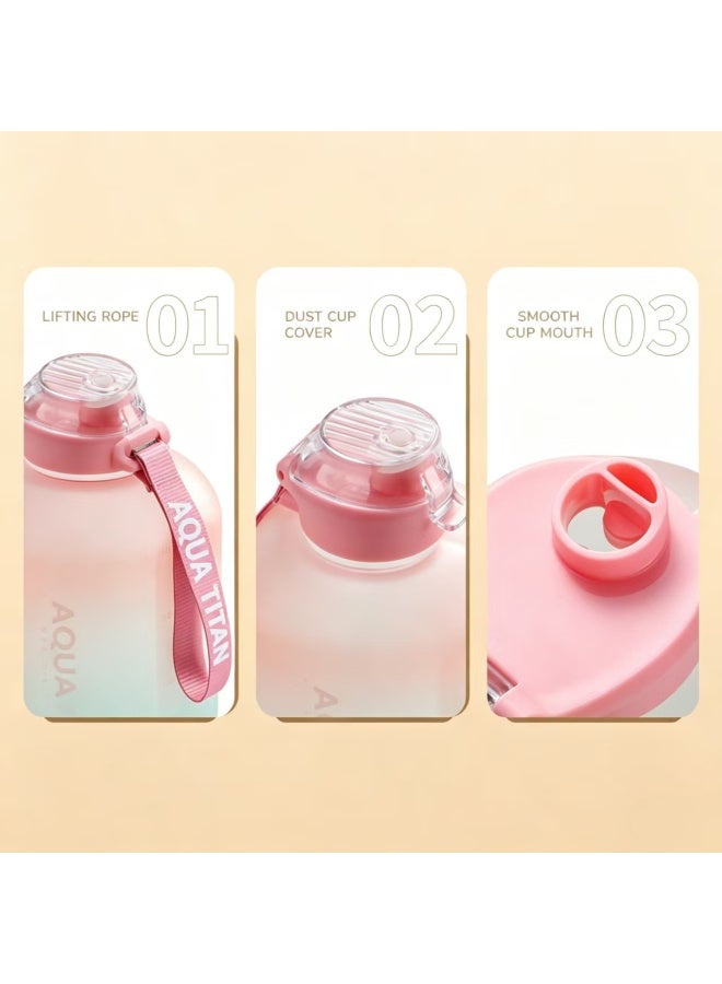 1.7L Gradient Matte Large Capacity Sports Water Jug with Dual Drinking Mouth & Leakproof Design - Image 3