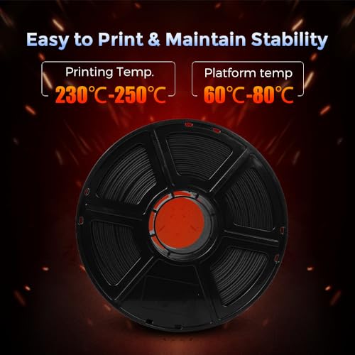 FLASHFORGE Carbon Fiber PETG Filament 1.75mm, Carbon Fiber PETG 3D Printer Filament, 1KG Spool Dimensional Accuracy +/- 0.02mm, Lightweight & Heat-Resistant & Moisture Free (Black) - Image 4