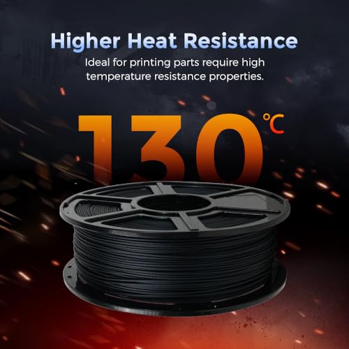 FLASHFORGE Carbon Fiber PETG Filament 1.75mm, Carbon Fiber PETG 3D Printer Filament, 1KG Spool Dimensional Accuracy +/- 0.02mm, Lightweight & Heat-Resistant & Moisture Free (Black) - Image 3
