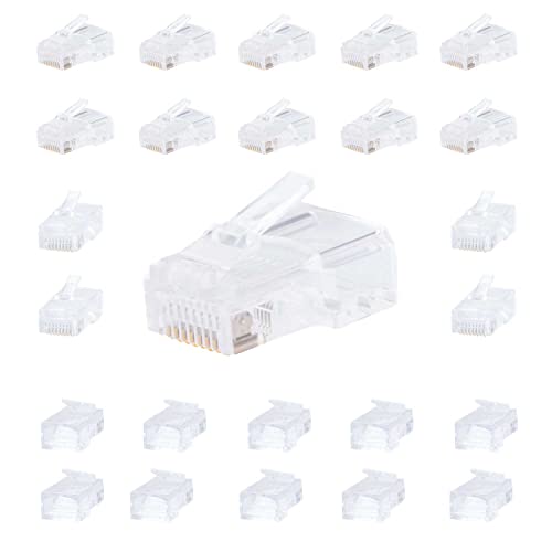 SATMAXIMUM CAT6 RJ45 Modular Plugs, 8P8C Network Connectors for Solid or Stranded UTP Cable, Clear RJ45 Ends (50 PCS) - Image 5