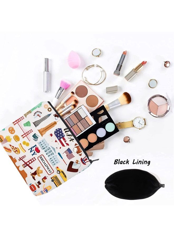 LEVLO USA Travel Cosmetic Bag New York Souvenir Gift I Love Newyork Zipper Pouch Bag America Flag Merch (I LOVE NEWYORK) - Image 3