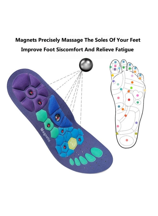 Magnetic نعل مساج مغناطيسي، يدلك نقاط الوخز بالإبر على باطن القدمين، يخفف التعب، مع دعم القوس، نعل علاج القدم للرجال والنساء - Image 2