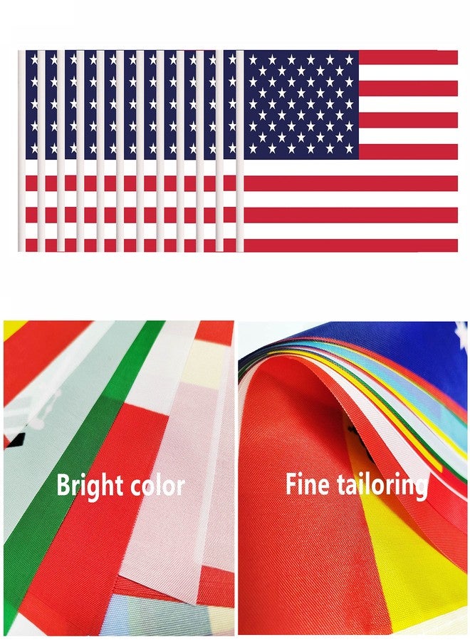 BCLin 12 Pack USA Desk Flags Set, American US Small Mini Table Office Flags with 12" Solid Black Pole, 8.2 x 5.5 Inches, Home and Office Decoration, Festival Celebrations - Image 4
