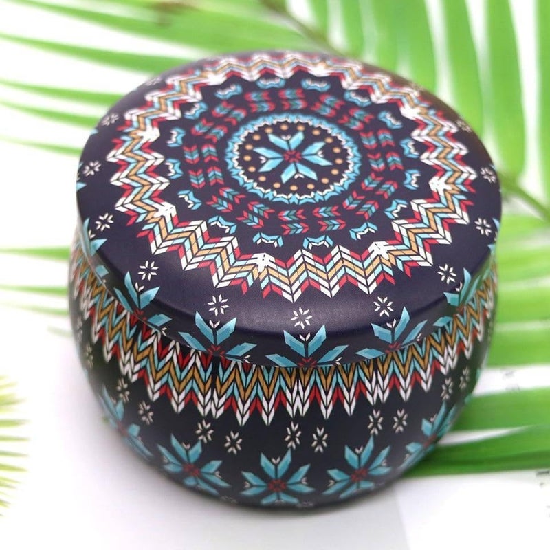 Zerolex Luxury Scented Candles in Reusable Floral Printed Tin Cans Pack of 4 - Image 3