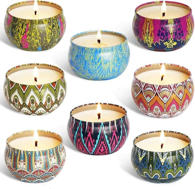 Zerolex Luxury Scented Candles in Reusable Floral Printed Tin Cans Pack of 4 - Image 1