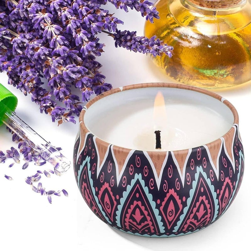 Zerolex Luxury Scented Candles in Reusable Floral Printed Tin Cans Pack of 4 - Image 5
