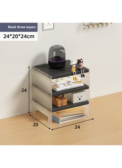 Station Computer Rack Laptop Portable Computer Bracket Desktop Display Pad High Storage Rack Storage Rack-Color:Storage Cabinet Acrylic-black