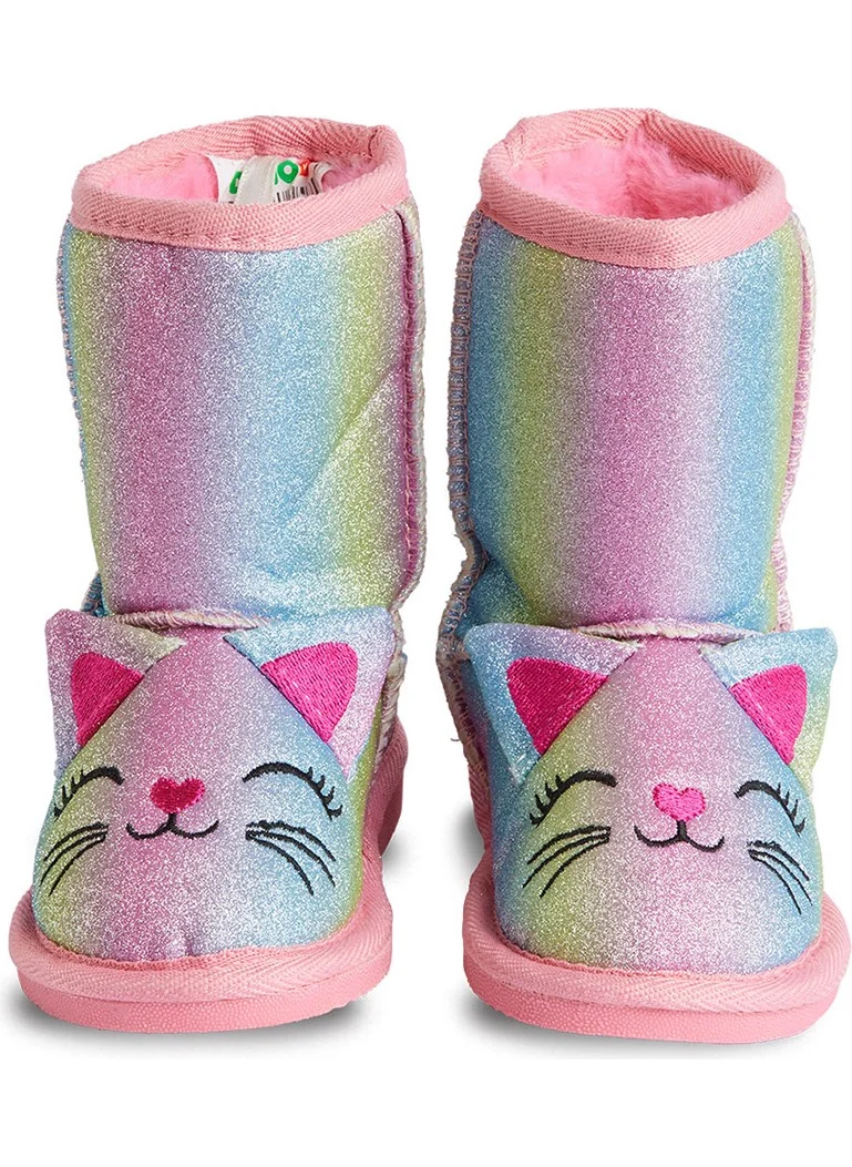دينوكيدس Cat Colorful Glittery Girls Boots