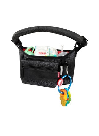 Nuby Eco Baby Stroller Organizer With Carabiner - Black Stroller Accessories For On-the-Go Parents
