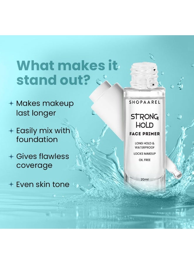 Shopaarel Strong Hold Face Primer Long Hold & Waterproof, Matte Finish, Locks Makeup Oil Free - Clear, 20ml - Image 4