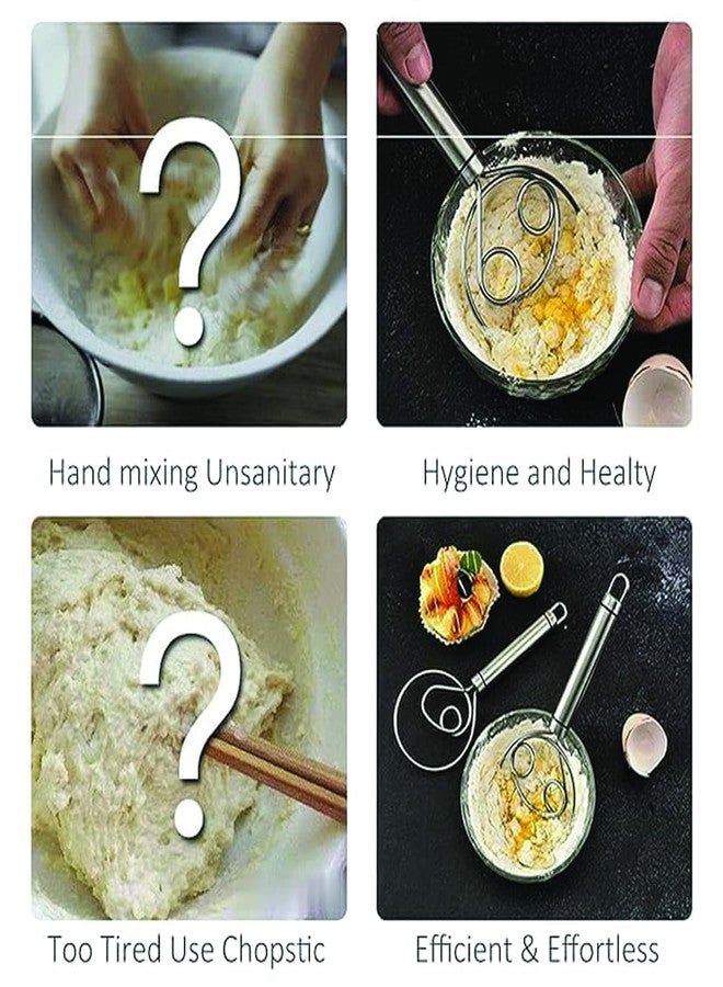 Avenn Multifunctional Effortless Stainless Steel Dough Mixer with Hanging Hole Durable Time-Saving Mixing Stick Baking Tools Egg Beater for Home Kitchen Baking Accessories - Image 3