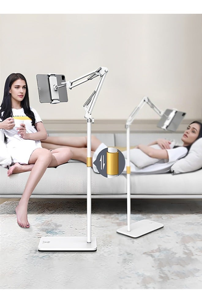 أبيكس حامل أرضي للأجهزة اللوحية بقاعدة متينة شديدة التحمل، حامل iPad للسرير العلوي مع زاوية وارتفاع قابل للتعديل، متوافق مع الهواتف المحمولة والكمبيوتر اللوحي مقاس 4.7-12.9 بوصة، لأجهزة - Image 4