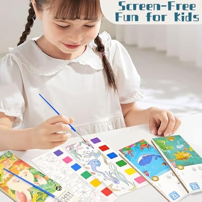 3-PACK WATER COLORING BOOKS FOR KIDS AGES 2-8 - OCEAN, ANIMALS, DINOSAUR THEMES, PAINT WITH WATER BOOKS, TRAVEL ESSENTIALS ACTIVITIES, CREATIVE ARTS CRAFTS FOR TODDLERS BOYS GIRLS - Image 5