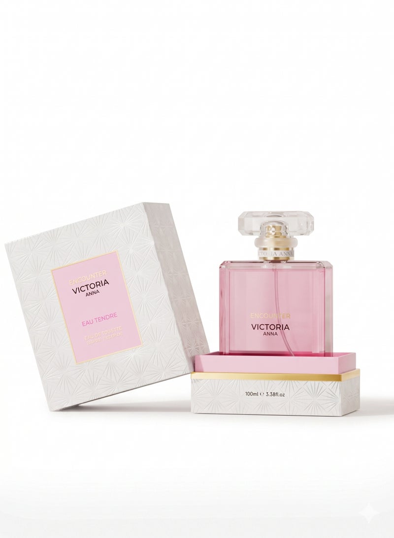 VICTORIA ANNA Encounter Perfume for Women 100ml | Romantic Sweet Fruity Floral EDT | Elegant Raspberry & Praline Fragrance Gift - Image 1