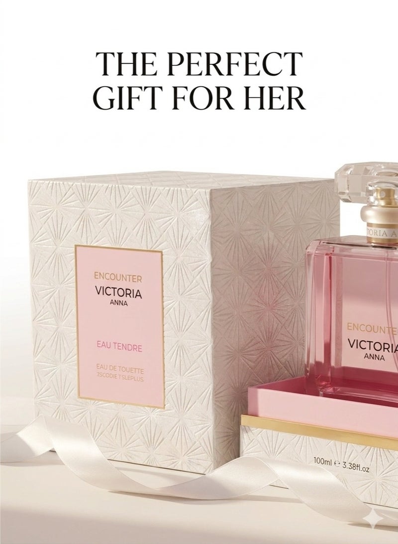 VICTORIA ANNA Encounter Perfume for Women 100ml | Romantic Sweet Fruity Floral EDT | Elegant Raspberry & Praline Fragrance Gift - Image 4