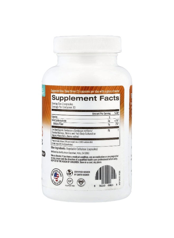 Om Mushrooms, Cordyceps, 90 Vegetable Capsules (666 mg per Capsule) - Image 2