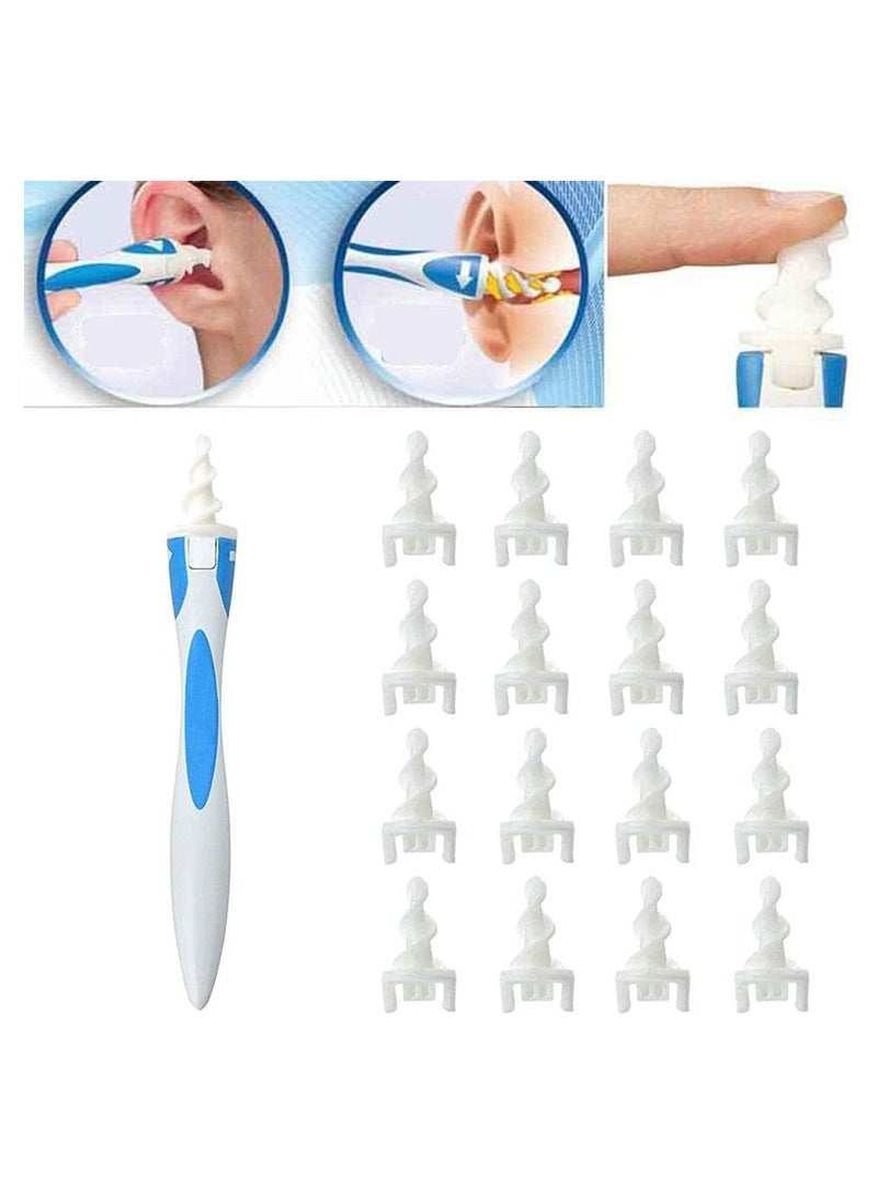 طقم أدوات من السيليكون 16 قطعة منظف الأذن لولبية ناعمة للعناية بالأذنين أدوات صحية منظف لإزالة شمع الأذن - Image 1