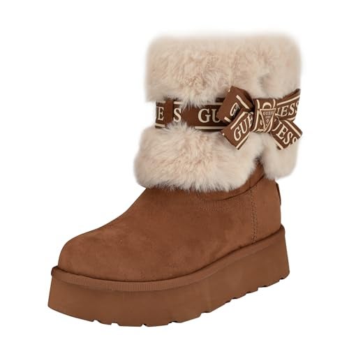 Guess Women's DENLA Ankle Boot, Medium Brown 210, 7 - Image 1