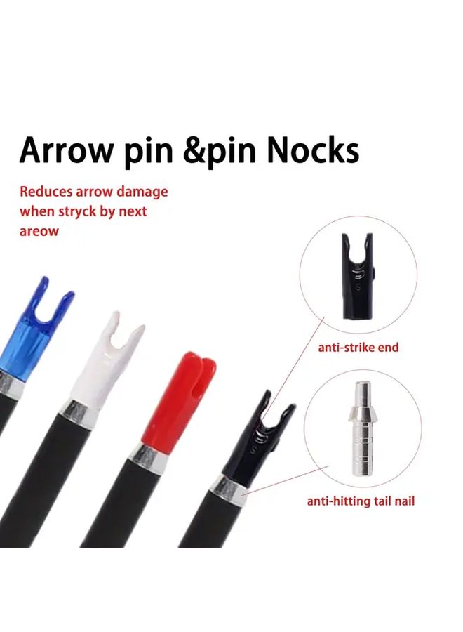 Blue ABS 4 2mm Carbon Archery Pin Nocks 12pcs for Recurve Bow Arrows Hunting Shooting - Image 1