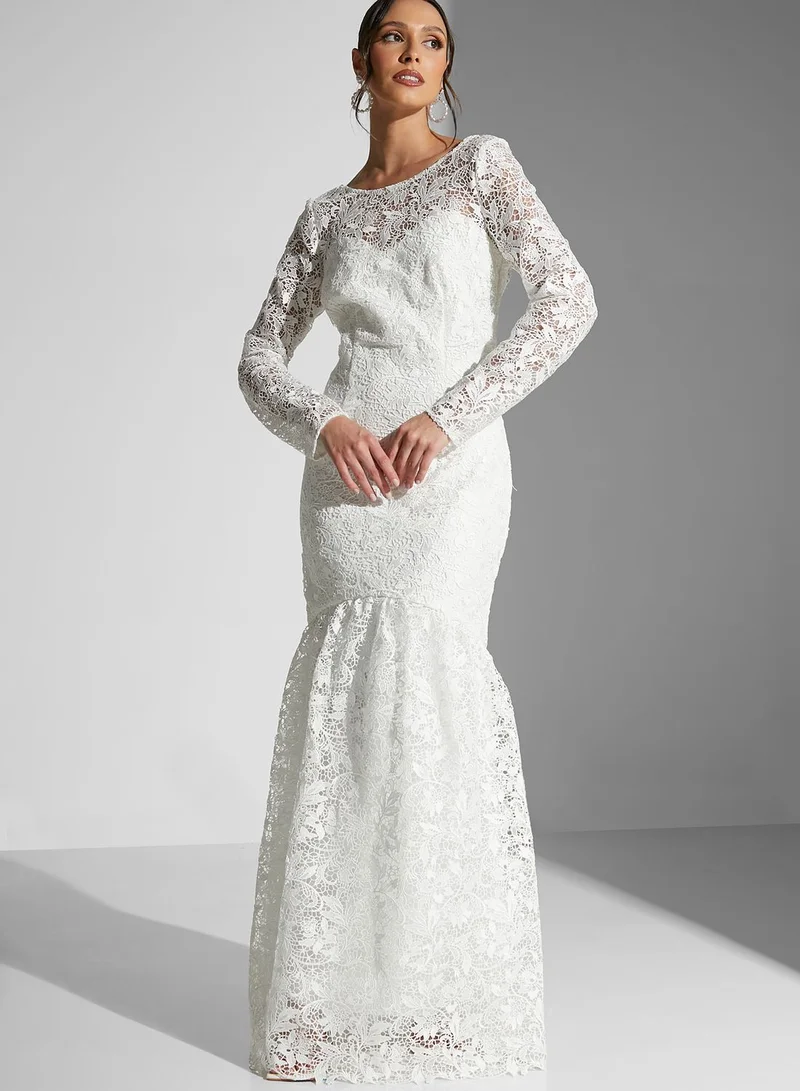 Chi-Chi London Josette Fishtail Hem Lace Dress