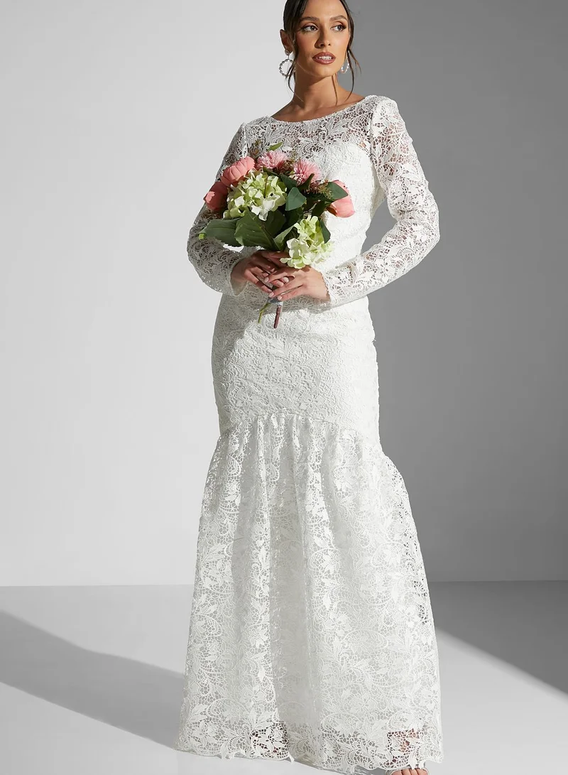Chi-Chi London Josette Fishtail Hem Lace Dress